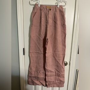 VRG GRL 100% linen pink trousers size 4